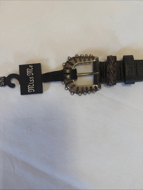 Miss Me Accessories - New Women’s Miss Me Black Leather Studded  Women’s Belt size S